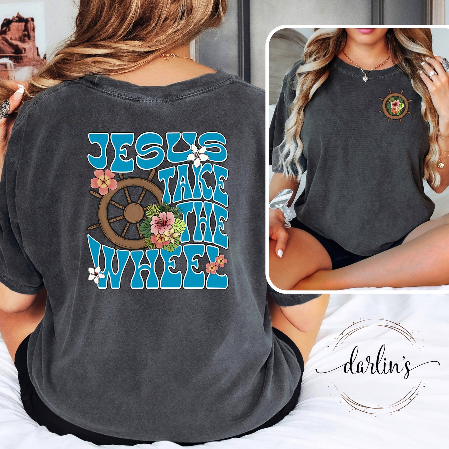 Jesus Take The Wheel Nautical Version - Back With Pocket