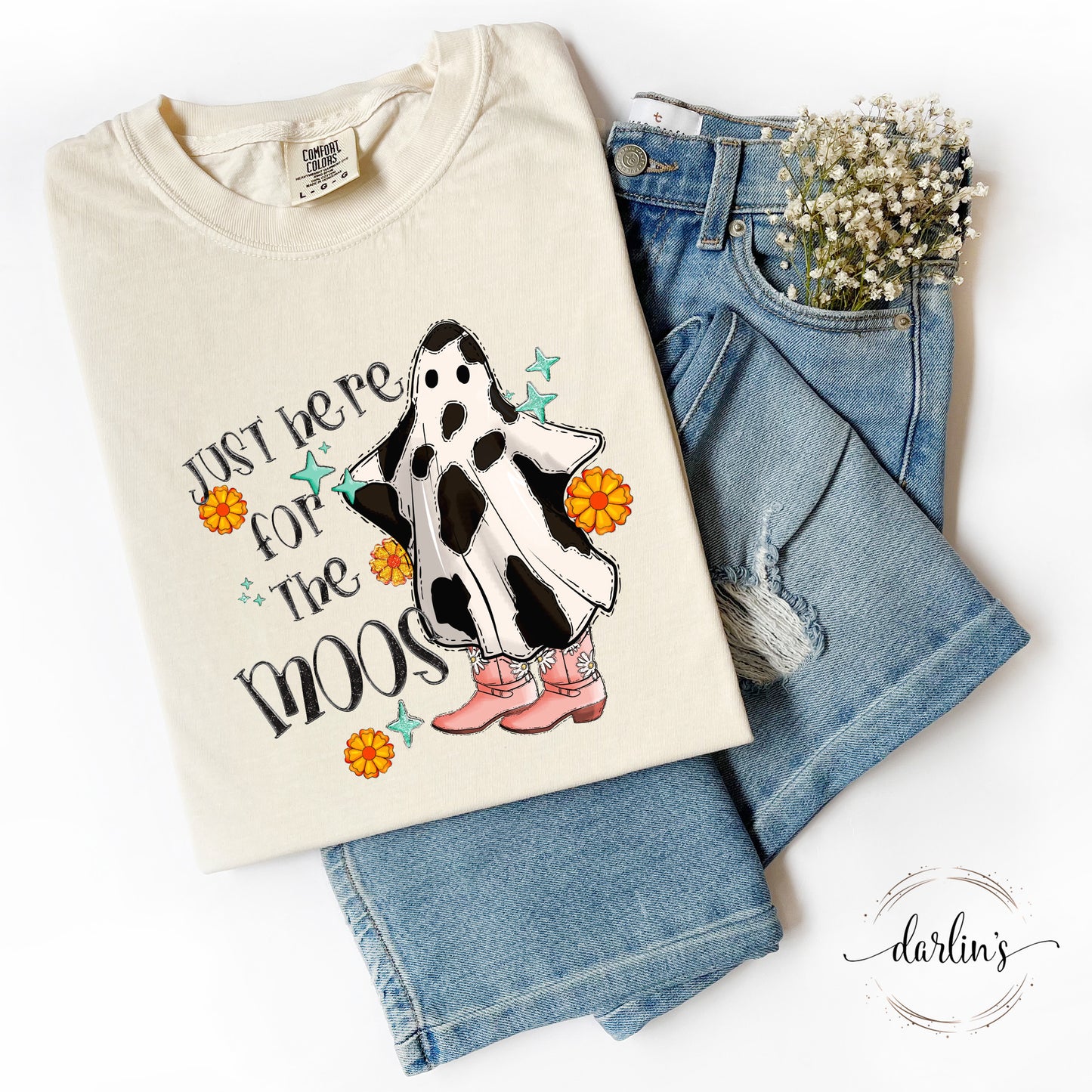 Just Here For The Moos Shirt