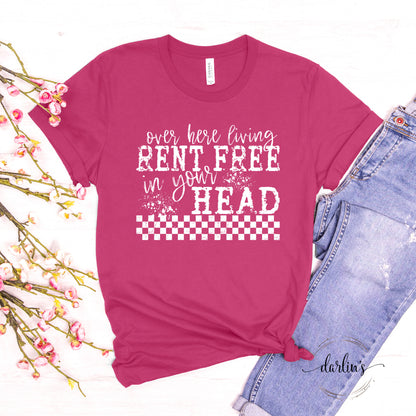 LIVING RENT FREE IN YOUR HEAD WHITE LETTERING