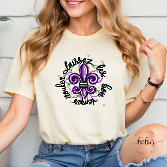 Laissez Les Bon Temps Rouler Black Text Shirt