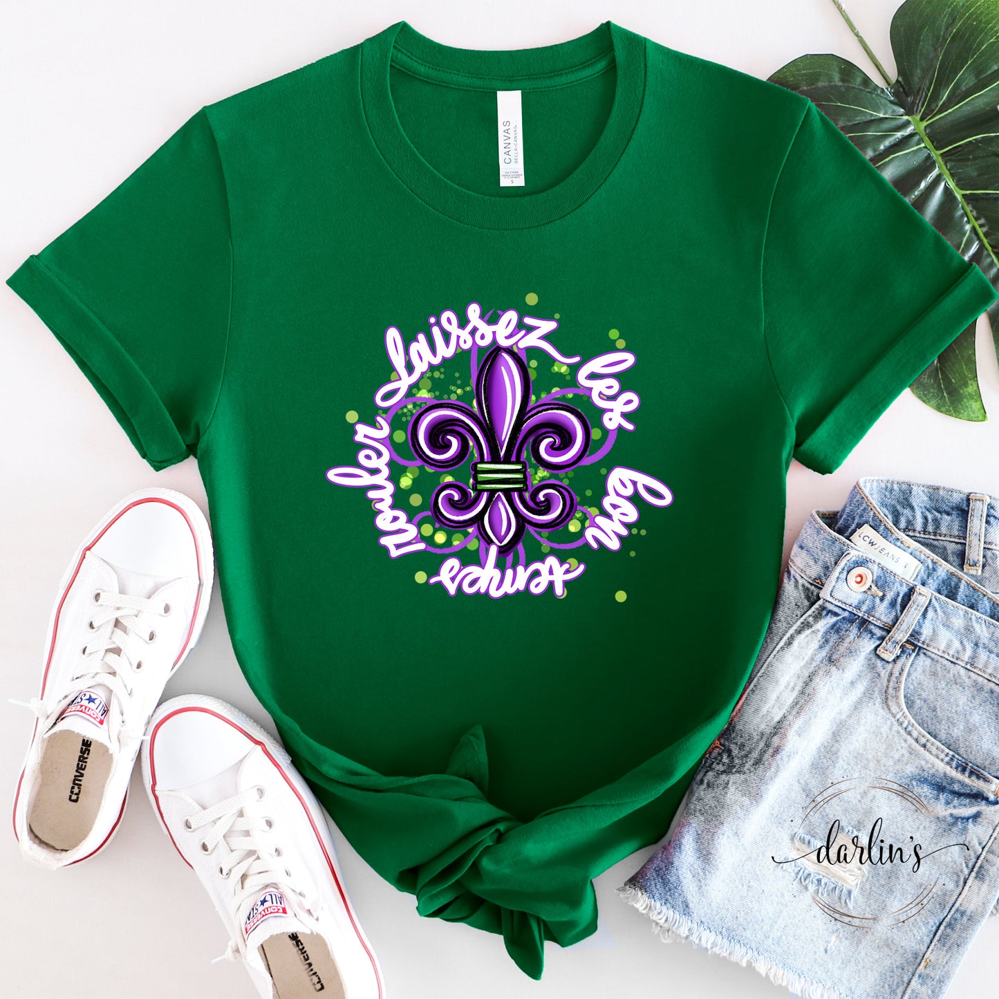 Laissez Les Bon Temps Rouler White Text Shirt