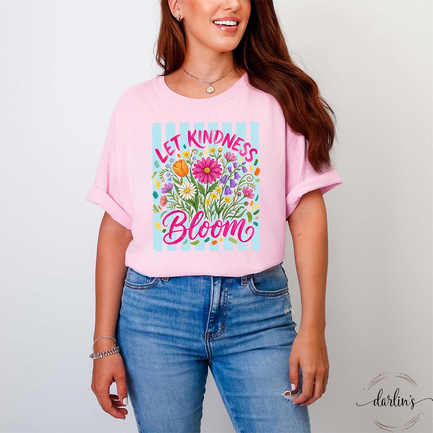 Let Kindness Bloom Blue Shirt