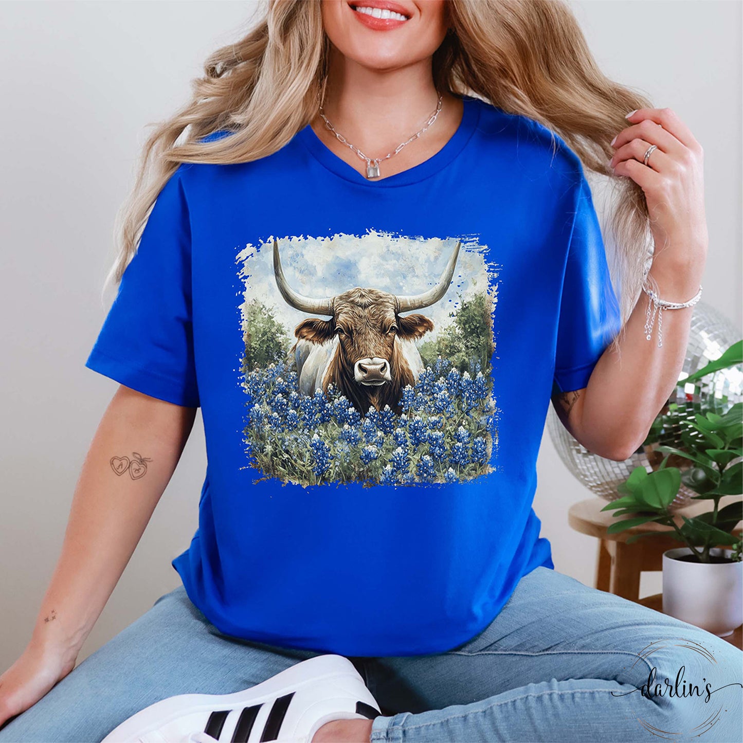 Longhorn In Bluebonnets Shirt