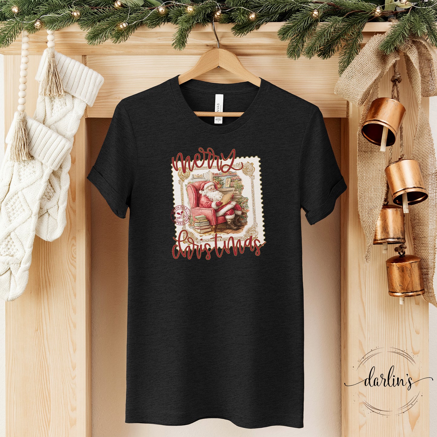 Merry Christmas Santa Postage Stamp Shirt