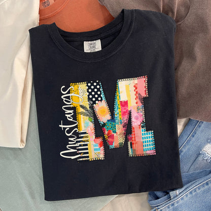 M Mustangs Applique Shirt