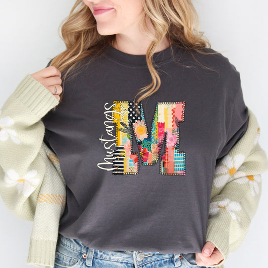 M Mustangs Applique Shirt