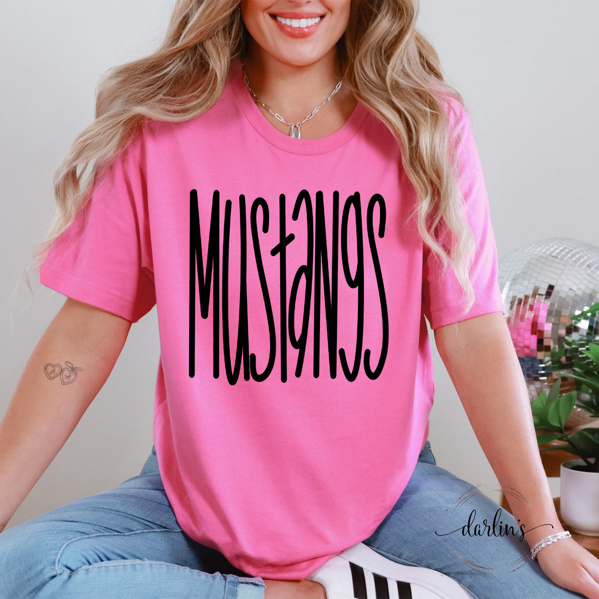 Mustangs Lettering Black Shirt