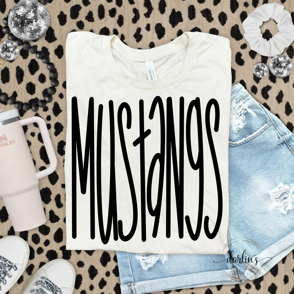 Mustangs Lettering Black Shirt