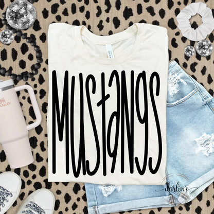 Mustangs Lettering Black Shirt