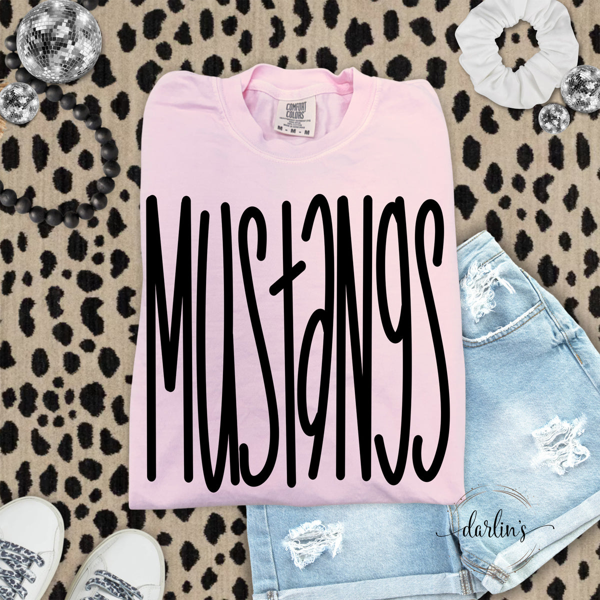 Mustangs Lettering Black Shirt