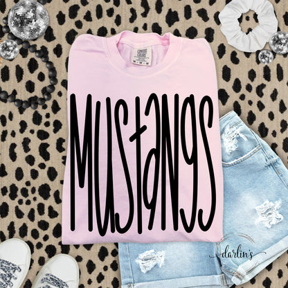 Mustangs Lettering Black Shirt