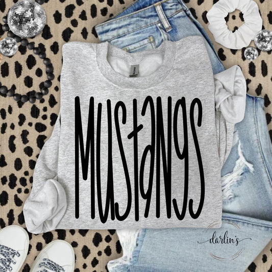Mustangs Lettering Black Shirt