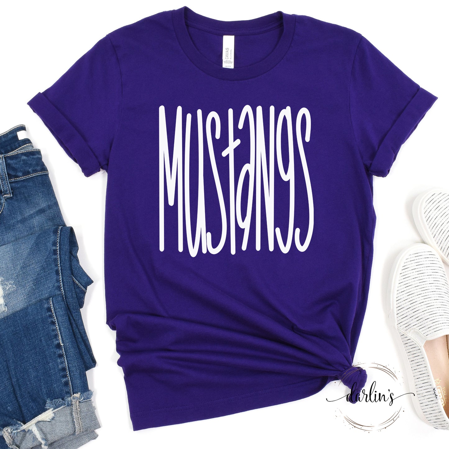 Mustangs White Lettering Shirt