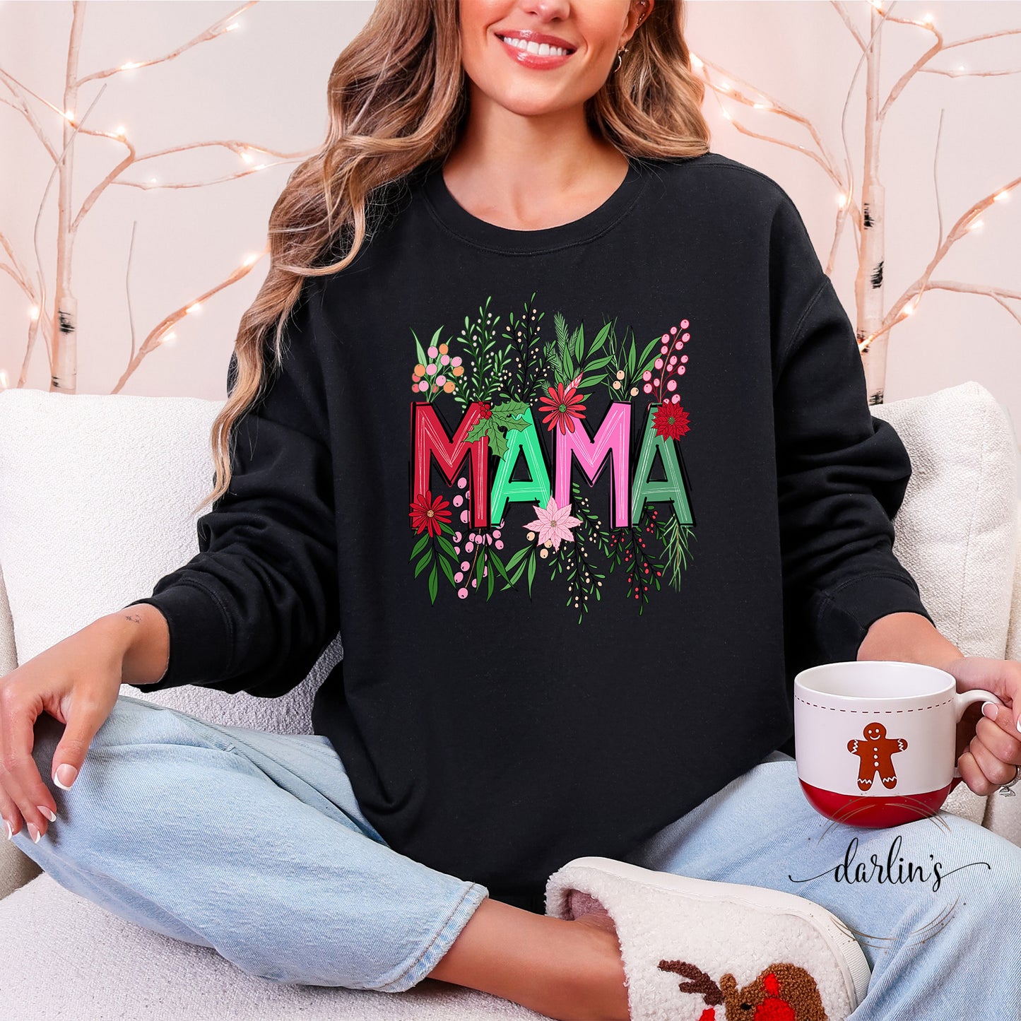 Mama Christmas Floral Shirt