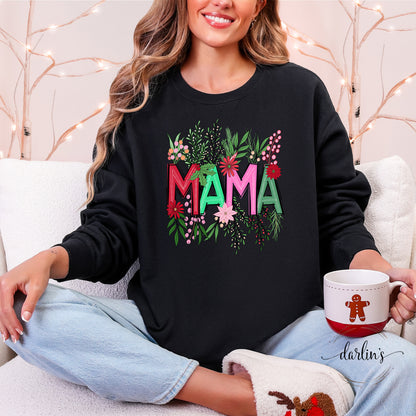 Mama Christmas Floral Shirt