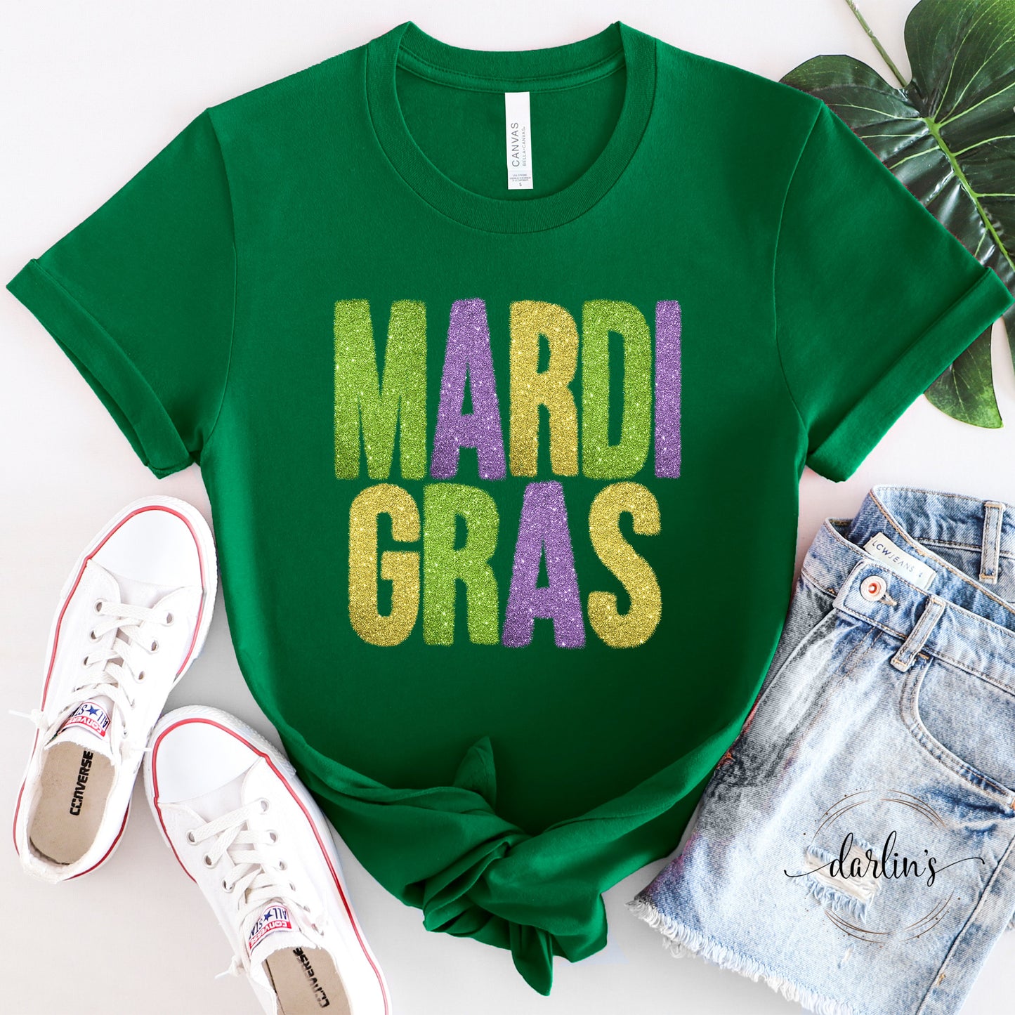 Mardi Gras Tinsel Words Only Shirt