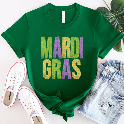 Mardi Gras Tinsel Words Only Shirt