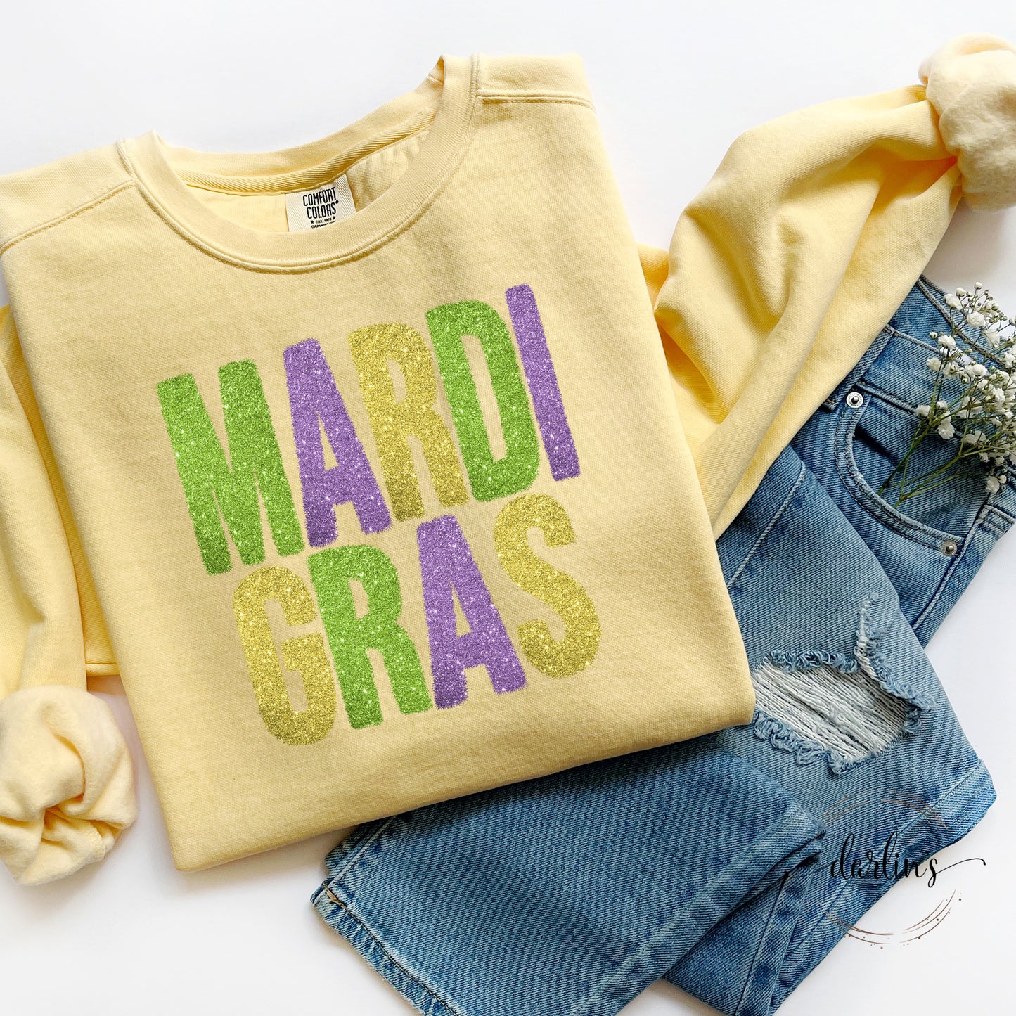 Mardi Gras Tinsel Words Only Shirt
