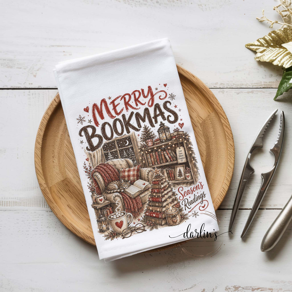 Merry Bookmas Kitchen Towel