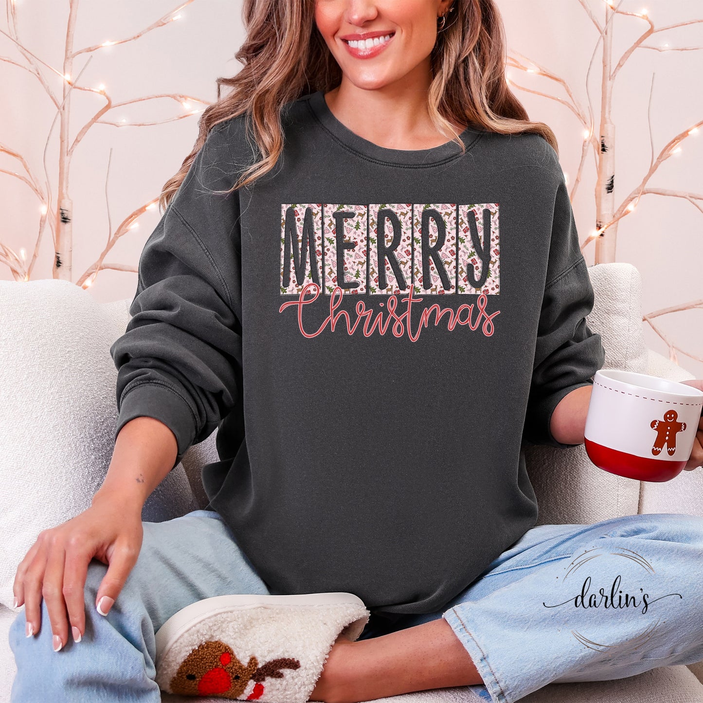 Merry Christmas Boxed Letters Shirt