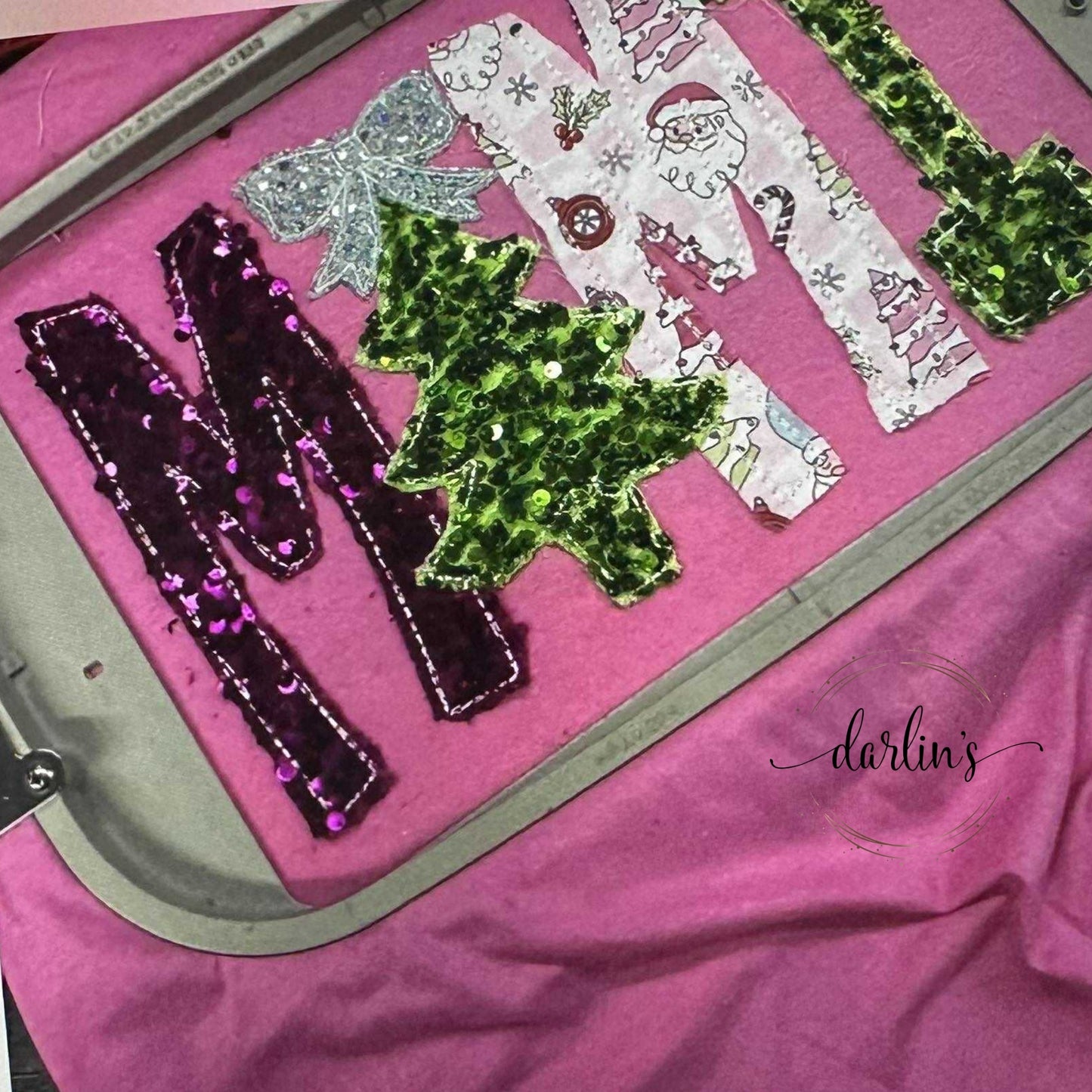 Christmas Family Names - Mimi - Real Sequin Pink Shirt