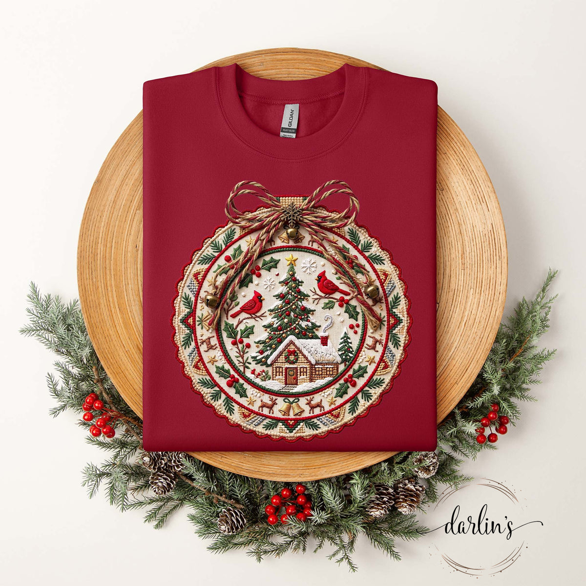 Needlepoint Christmas Ornament Shirt