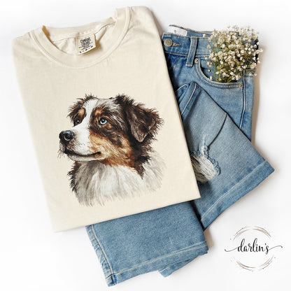 Needlepoint Pets Australian Shepherd Shirt