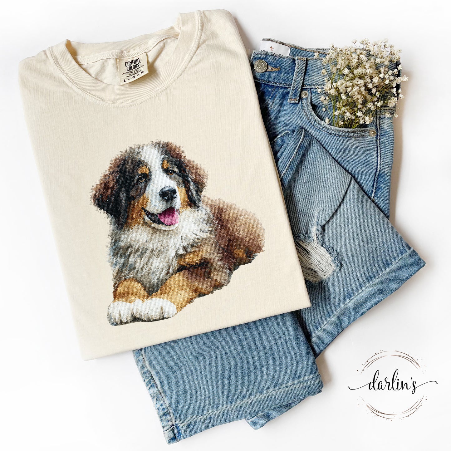 Needlepoint Pets Bernese Mountain Dog 2 Shirt