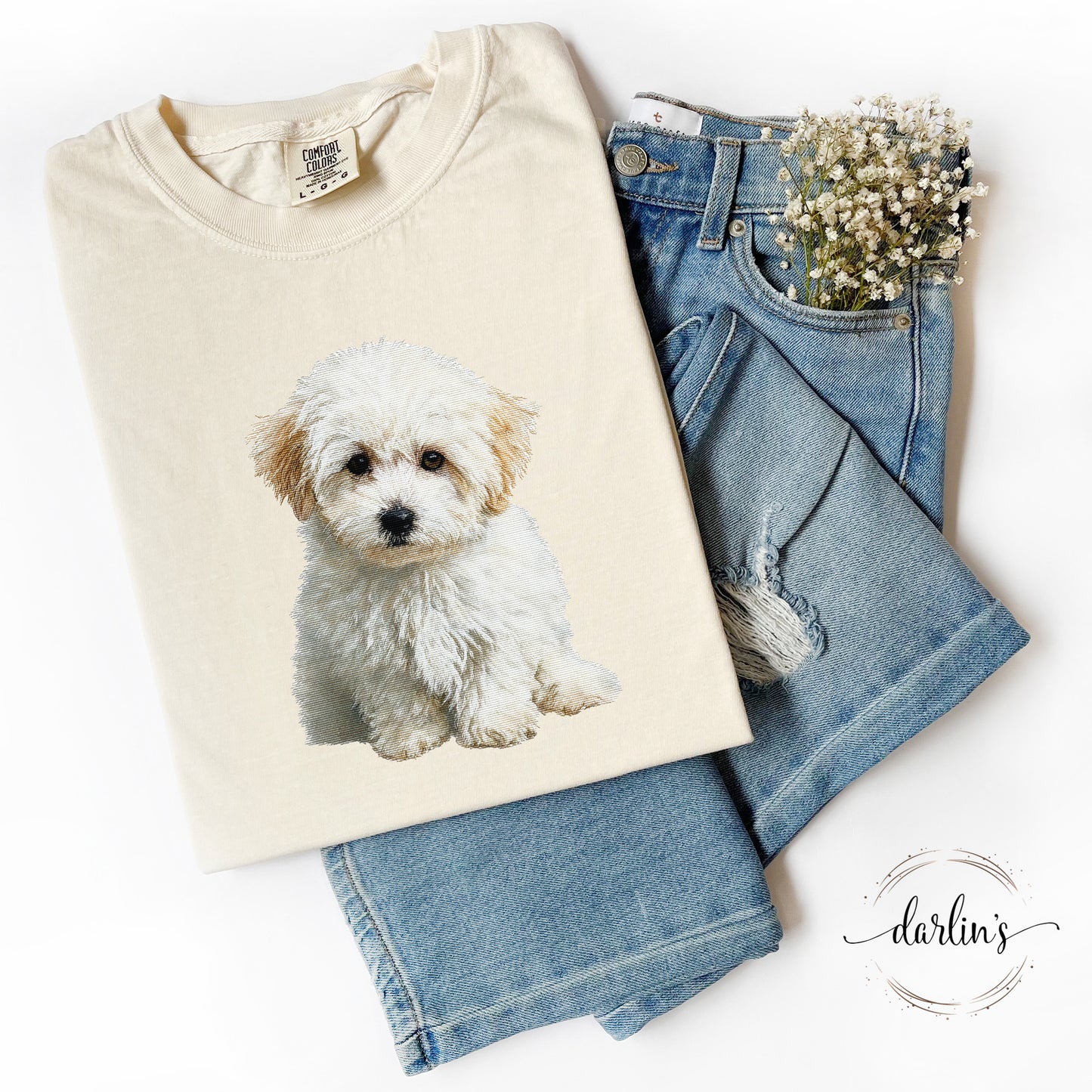 Needlepoint Pets Bichon Poo Shirt