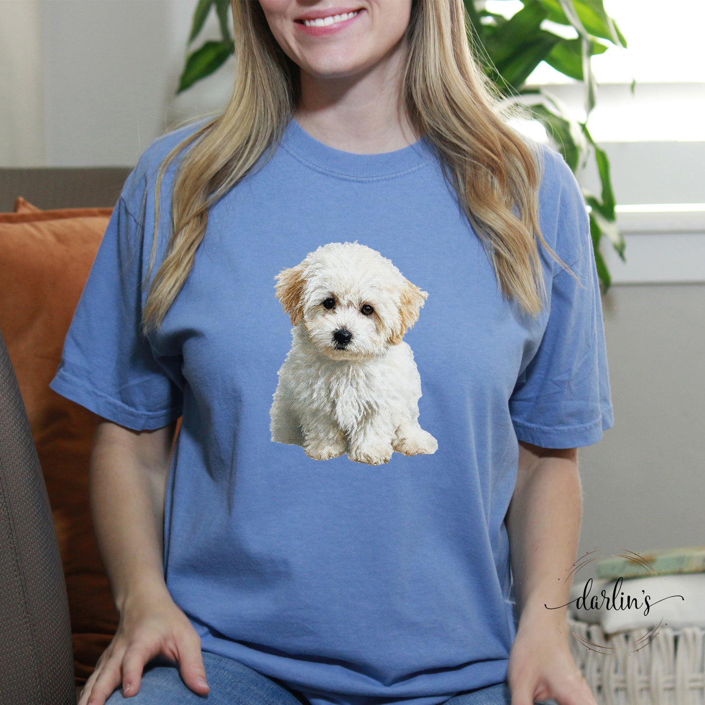 Needlepoint Pets Bichon Poo Shirt