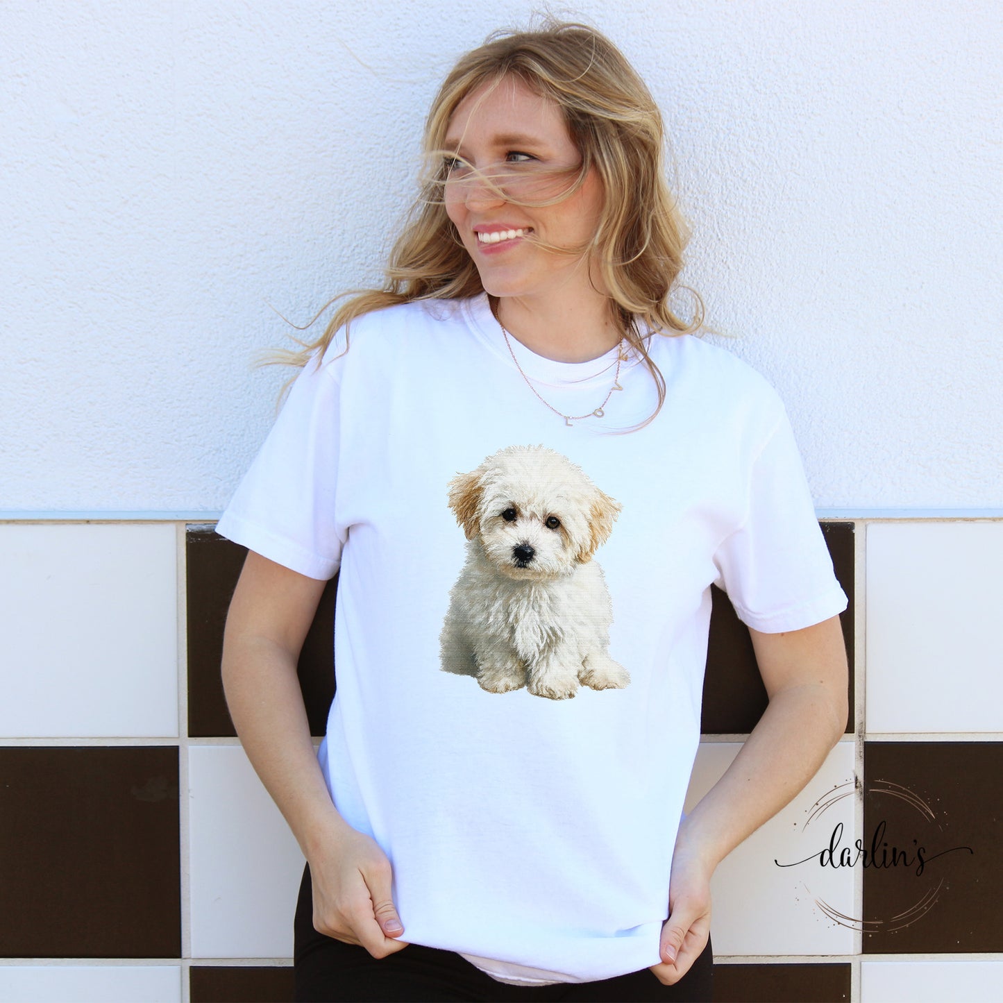 Needlepoint Pets Bichon Poo Shirt