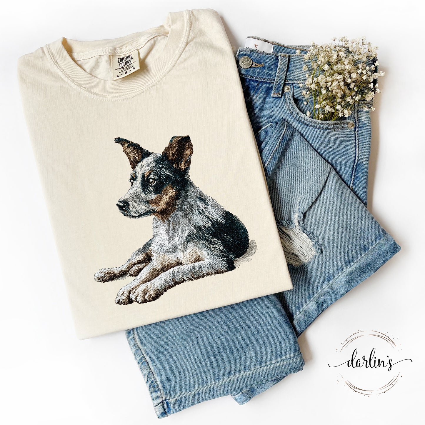 Needlepoint Pets Blue Heeler Shirt
