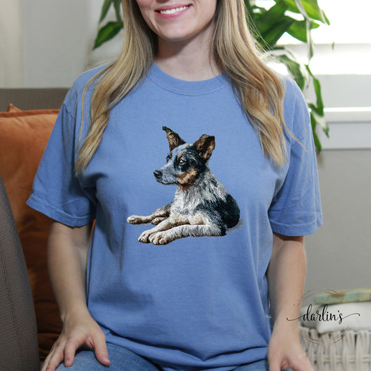 Needlepoint Pets Blue Heeler Shirt
