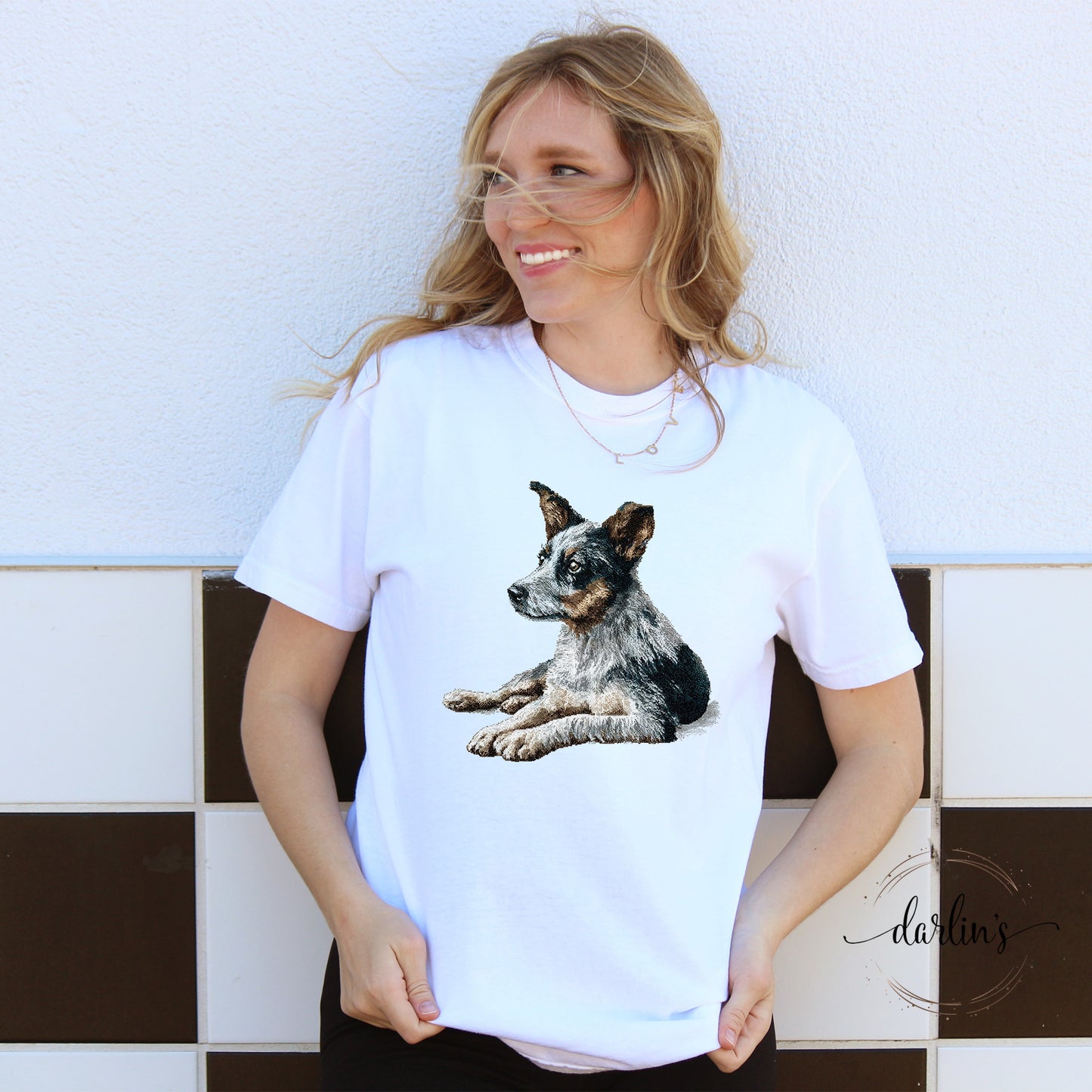 Needlepoint Pets Blue Heeler Shirt