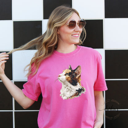 Needlepoint Pets Calico Cat Shirt