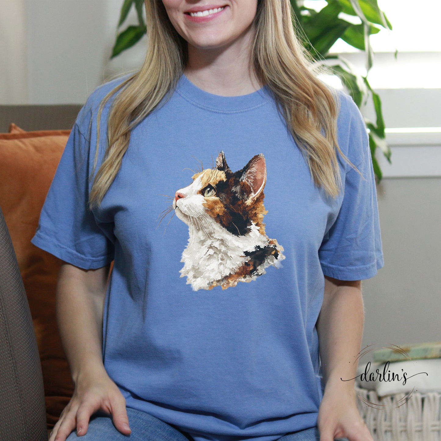 Needlepoint Pets Calico Cat Shirt