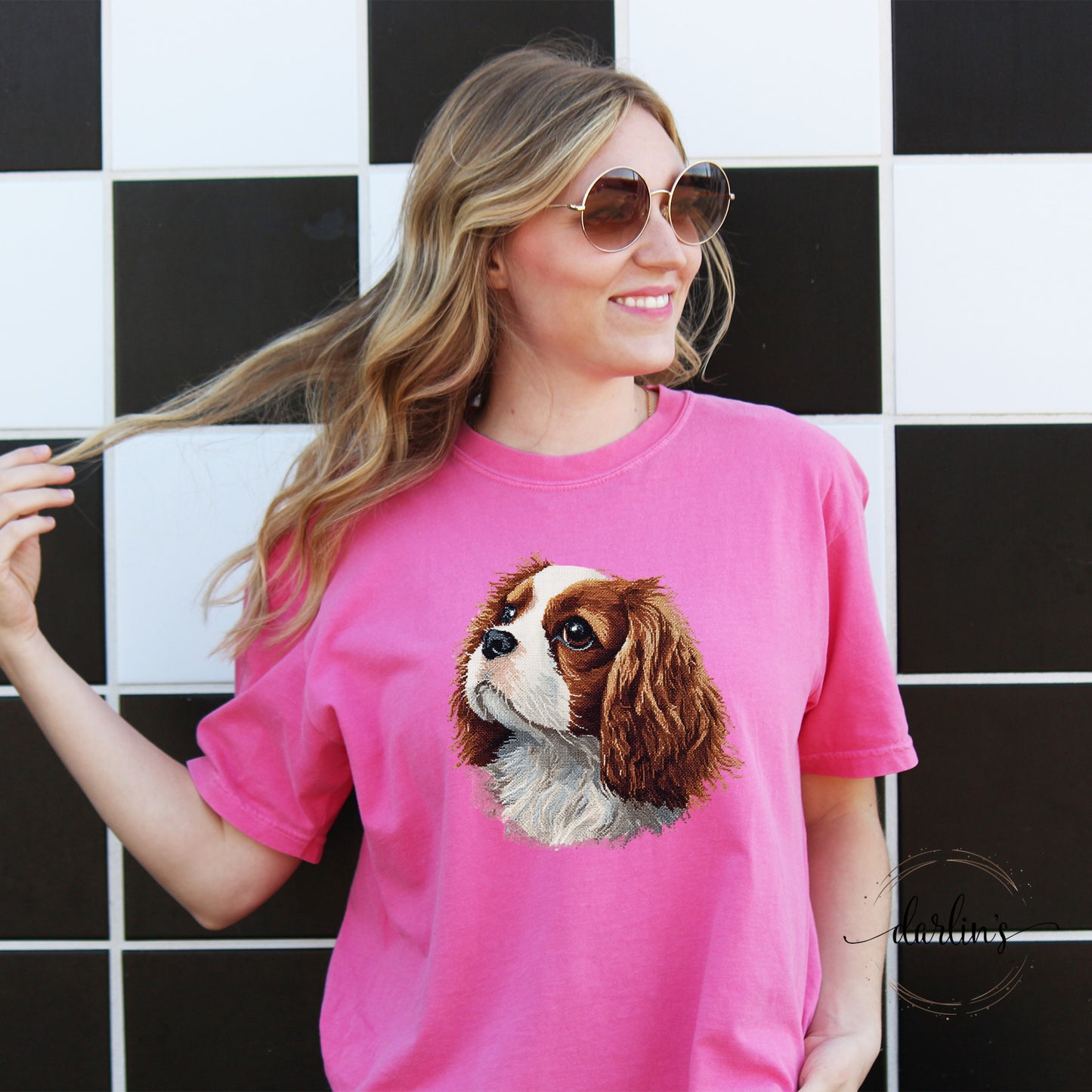 Needlepoint Pets Cavalier Spaniel Shirt