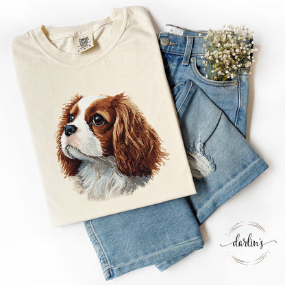 Needlepoint Pets Cavalier Spaniel Shirt