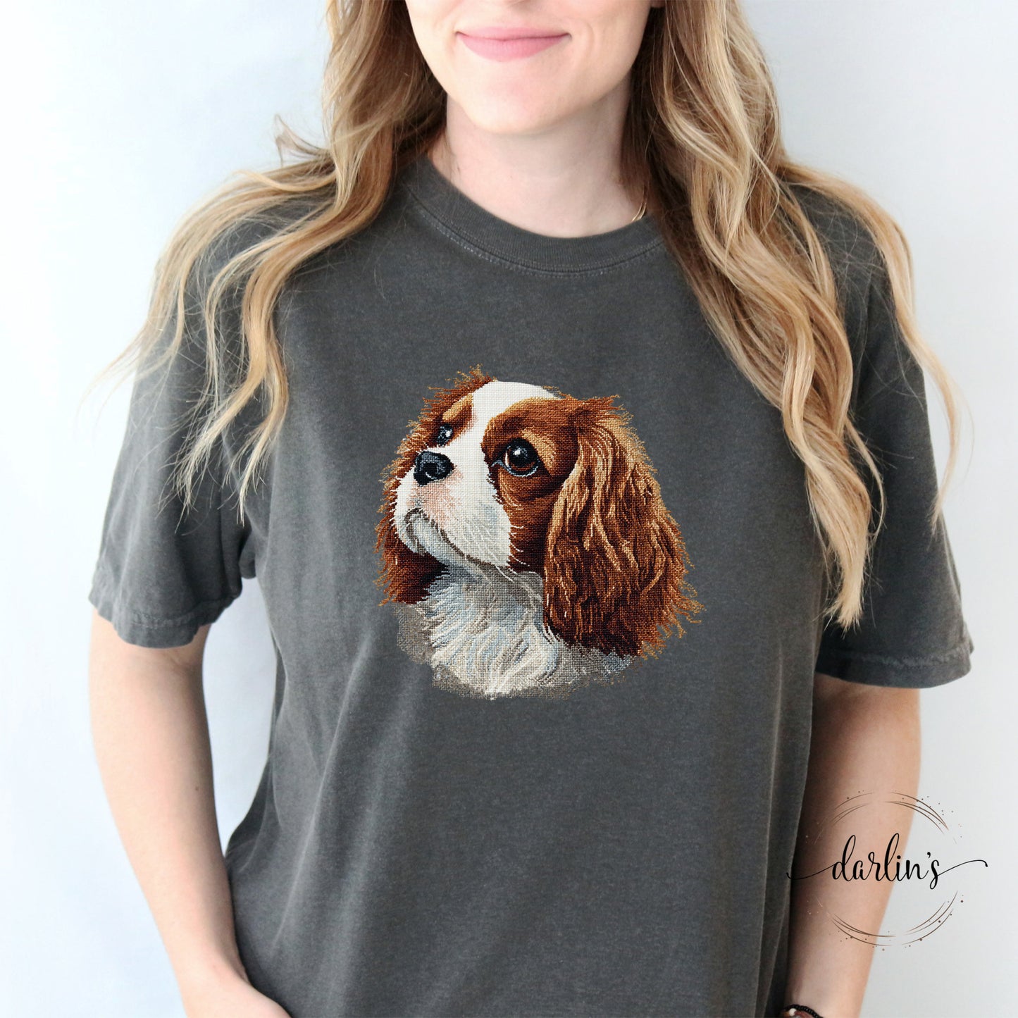 Needlepoint Pets Cavalier Spaniel Shirt
