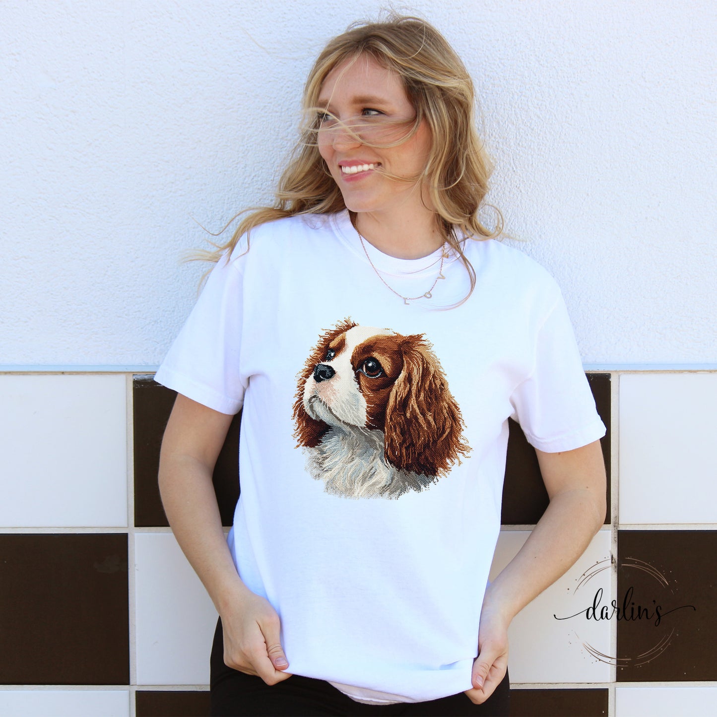Needlepoint Pets Cavalier Spaniel Shirt