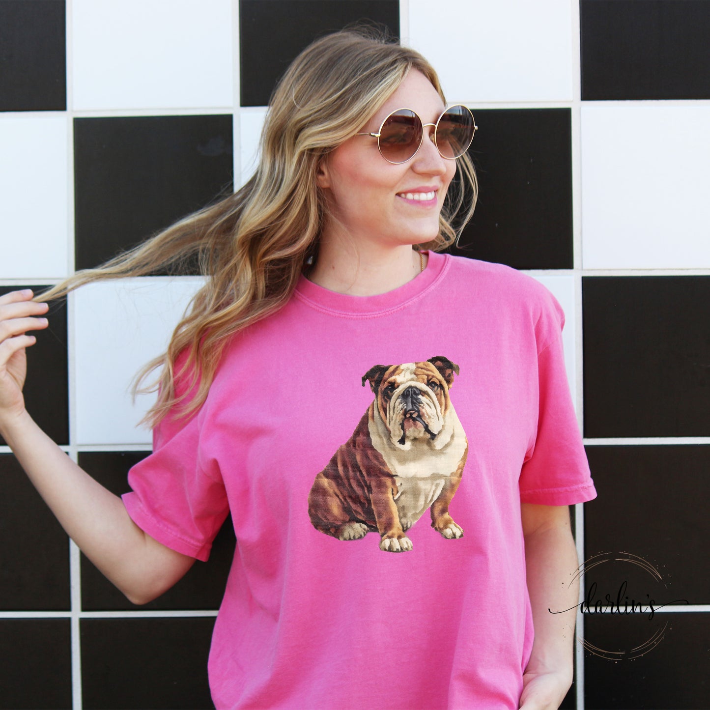 Needlepoint Pets Golden Bulldog Shirt