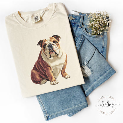 Needlepoint Pets Golden Bulldog Shirt