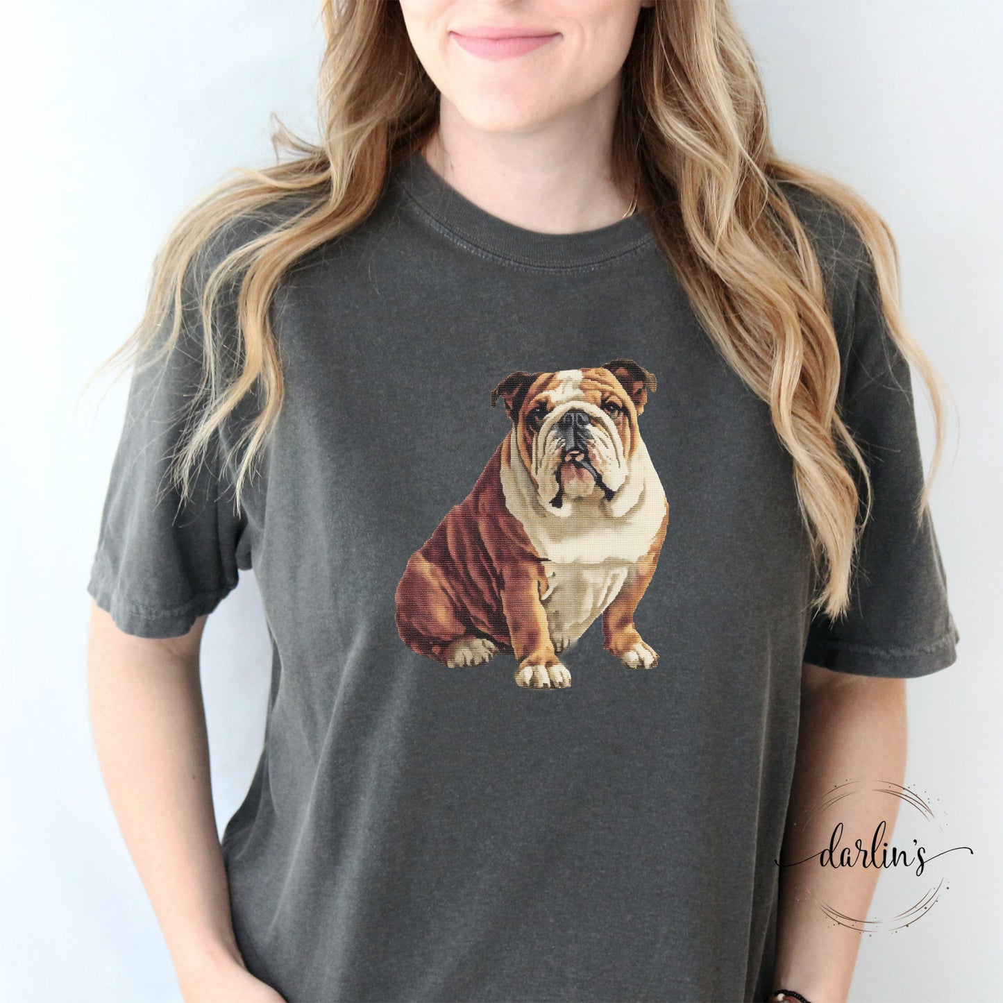 Needlepoint Pets Golden Bulldog Shirt