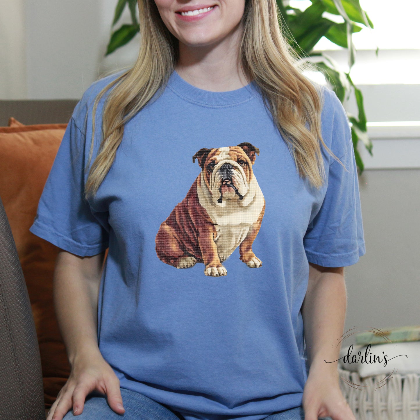Needlepoint Pets Golden Bulldog Shirt