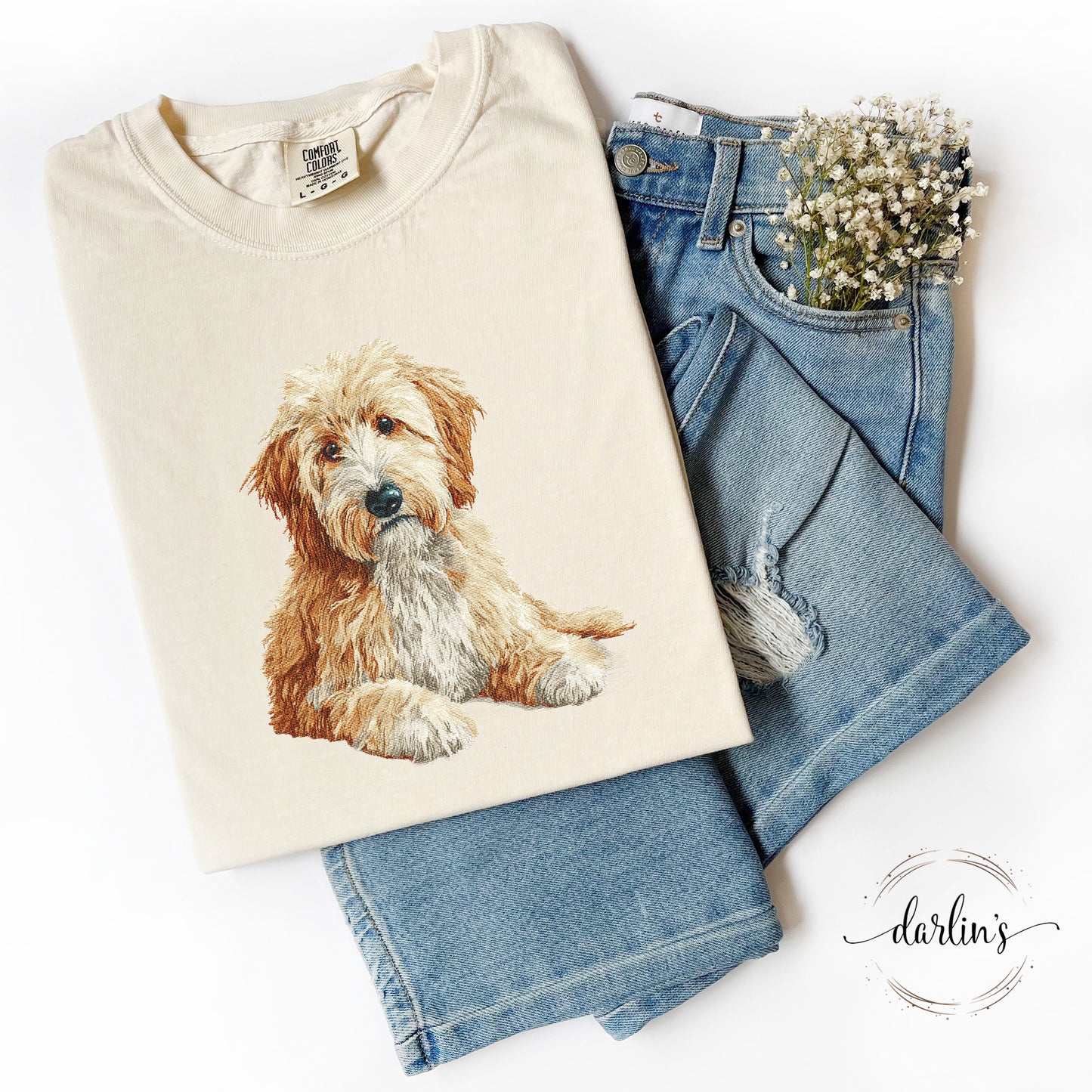 Needlepoint Pets Golden Doodle 2 Shirt