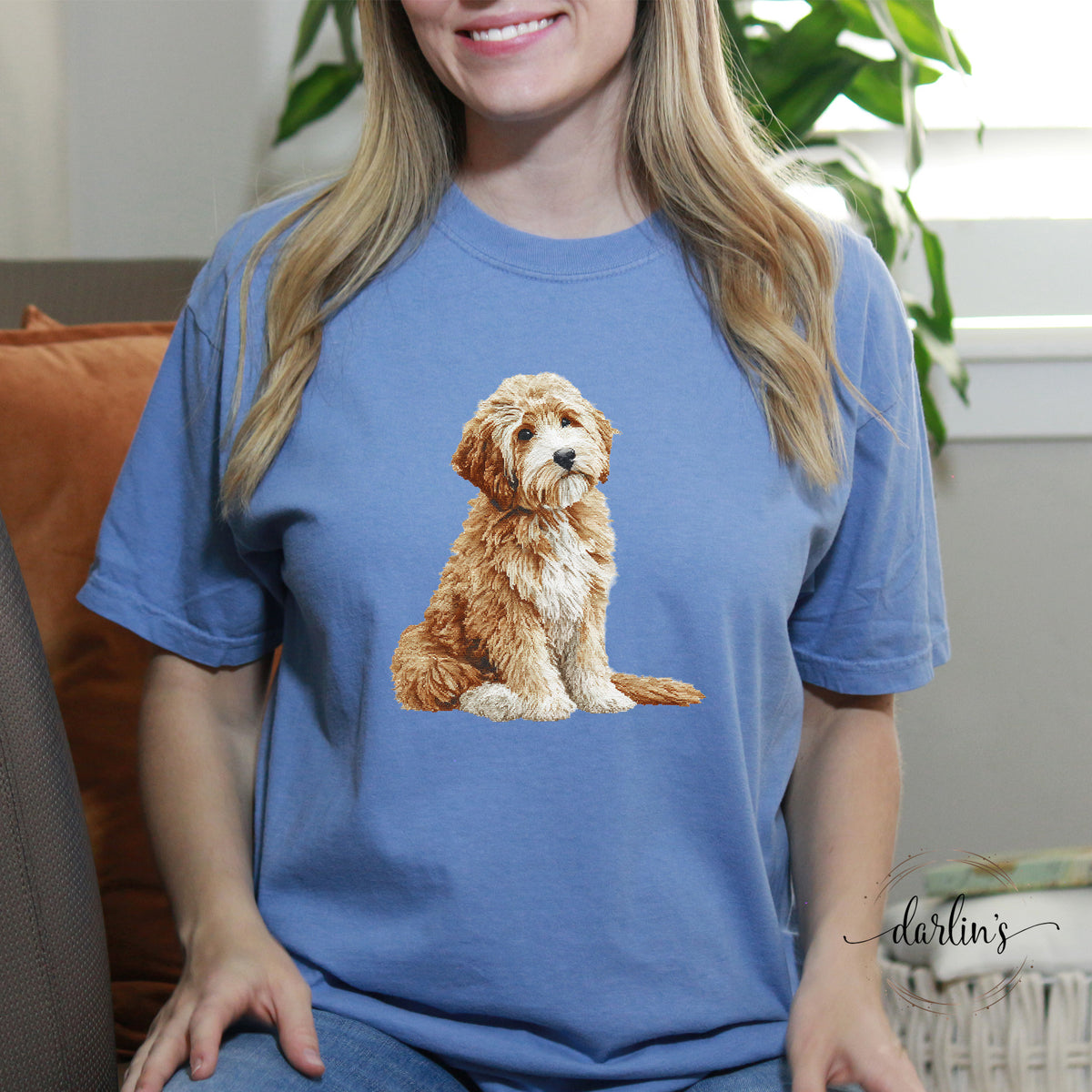 Needlepoint Pets Golden Doodle Shirt