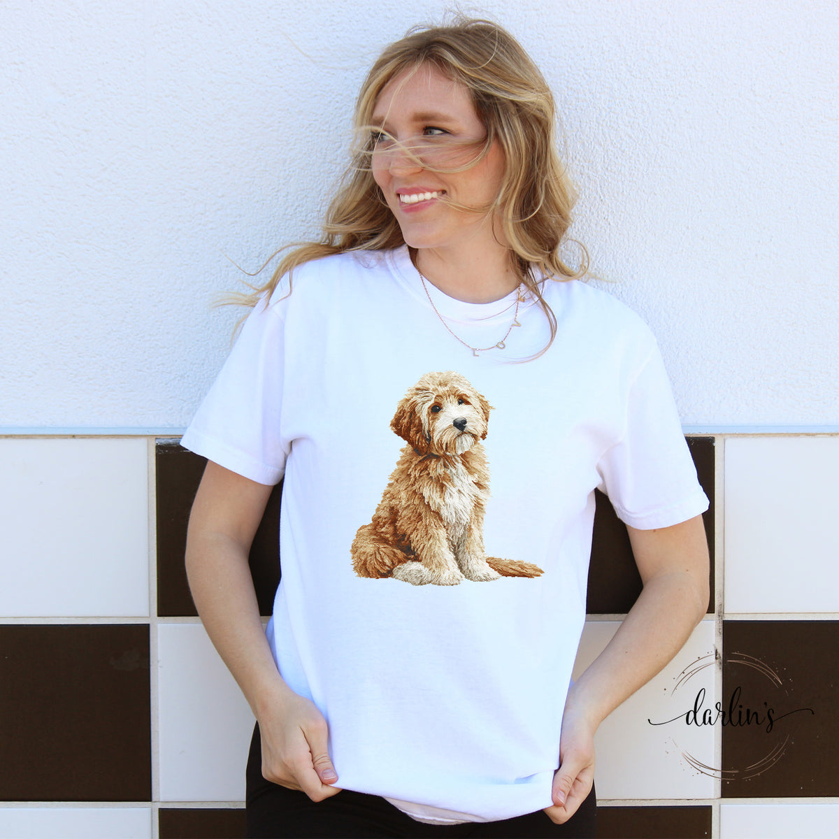 Needlepoint Pets Golden Doodle Shirt