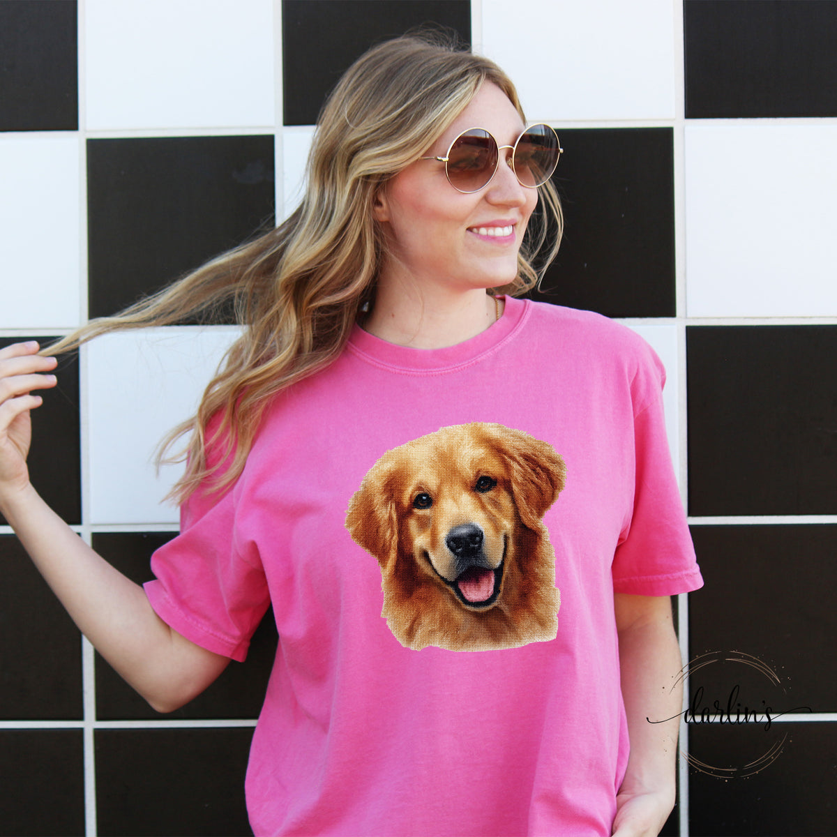 Needlepoint Pets Golden Retriever 2 Shirt