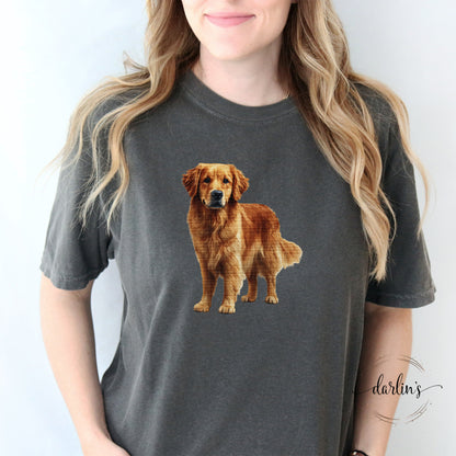 Needlepoint Pets Golden Retriever Shirt