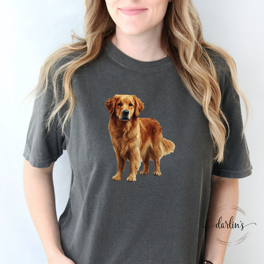 Needlepoint Pets Golden Retriever Shirt